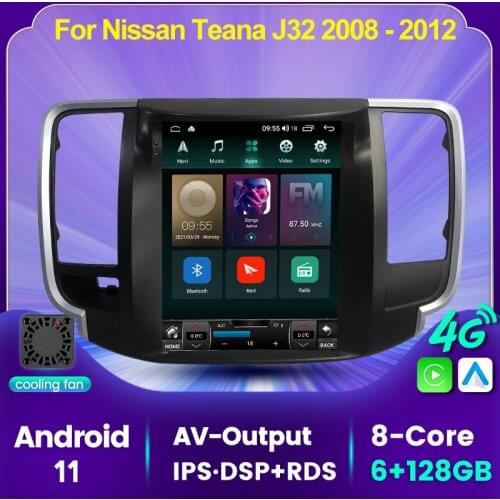 9.7inch Android 11 4G LTE Car Multimedia Radio Player For Nissan Teana J32 2008 2009 2010 2011 2012 Built-in Carplay Auto