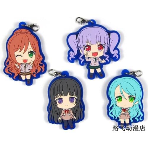 BanG Dream! Japanese anime figure rubber Silicone mobile phone charms/keychain