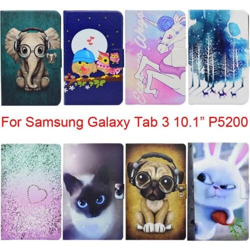 Soft TPU Case for GALAXY Tab 3 10.1" P5200 PU Leather Stand Cover For Samsung Tab3 10.1 inch P5210 Bag with Card Holder Slot