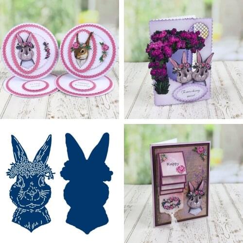 Floral Rabbit Metal Cutting Die Scrapbook Embossed Paper Card Album Craft Template Cut Die Stencils New for 2021 Arrive