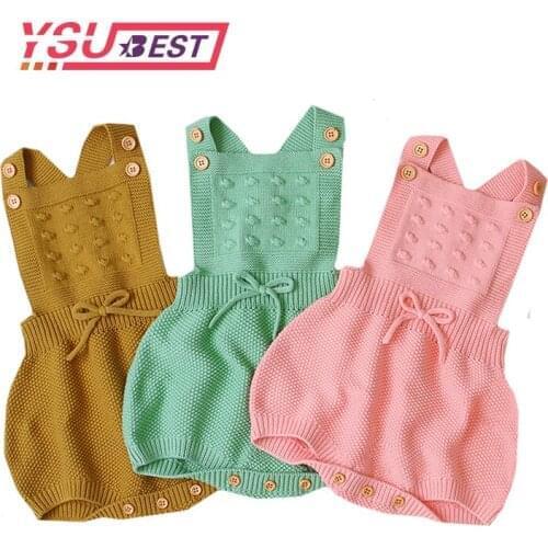 New 2020 Baby Knitting Rompers Cute Overalls Newborn Baby Boys Clothes Infantil 0-24M Baby Girl Boy Sleeveless Romper Jumpsuit