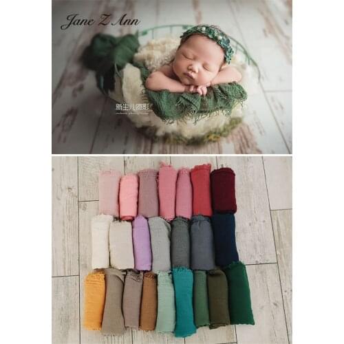 Jane Z Ann Cheap Fringe Pleated Cotton and Linen Rugs solid -color wrap Photo Newborn Photography Prop 95x180cm Type12-24