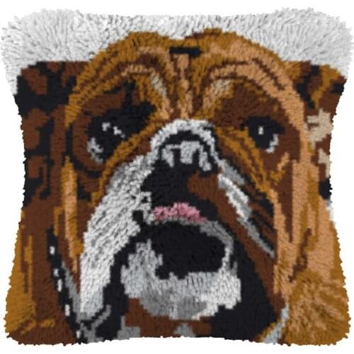 Latch Hook kits Pillow Animal Dog Diy Handmade Printed Canvas Cushion Latch Hook Kits DIY Unfinished accessories