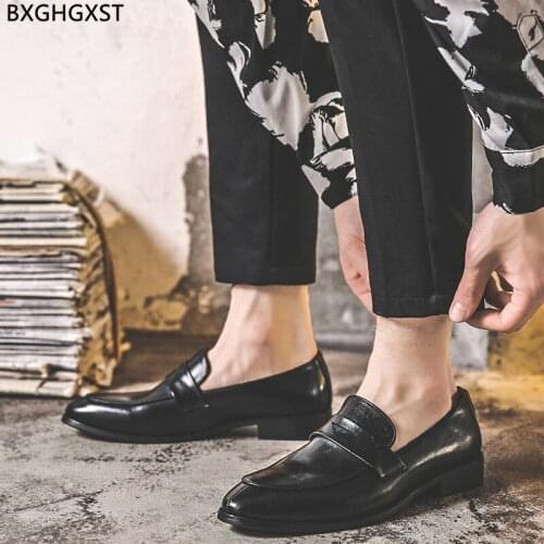 Penny Loafers Men Dress Shoes Leather Luxury Brand Slip on Shoes Men Fashion Weddings Shoes for Men 2021 Chaussure Homme Zapatos