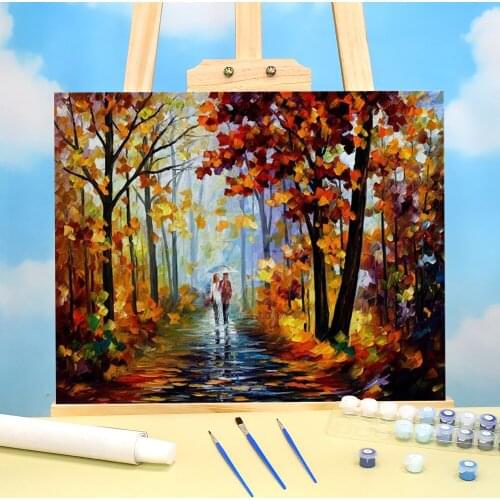 Rain In The Woods Painting By Numbers Package Acrylic Paints 40*50 Picture By Numbers Photo New Design Crafts For Handiwork