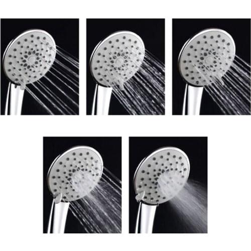 Shower Head Set Water Sprinkle Handheld Shower 5 Modes Adjustment 100mm Large Panel Silicone Nozzle Cleaned Easily Home
