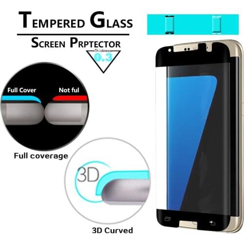 Front 3D Curved Edge full coverage glass film For Samsung Galaxy S7 Edge SM-G935F Tempered Glass film screen Protector film