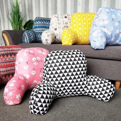 Warm Blending Boho Cushion With Armrests Lumbar Sofa Backrest Chair Pillow