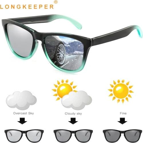 LongKeeper 2020 Polarized Photochromic Sunglasses Men Women Chameleon Sun Glasses Fashion Square Driving Goggles UV400 Oculos