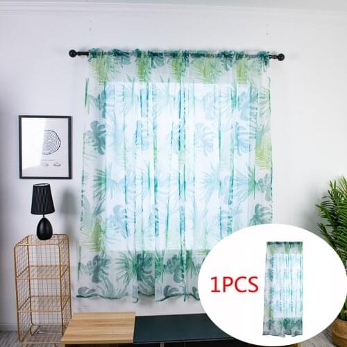 Trees Sheer Curtain Tulle Window Treatment Voile Drape Valance Fabric