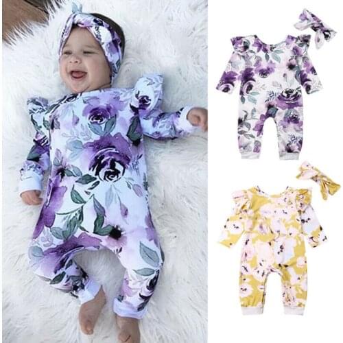 Pudcoco 2020 Winter Newborn Toddler Baby Girl Clothes Ruffle Long Sleeve Romper Jumpsuit Outfits Set
