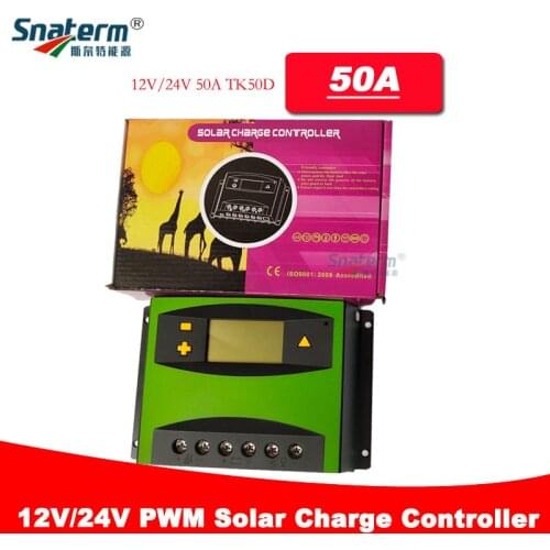 NEW 50A 12V 24V auto LCD Display Solar PV Charge Regulators 50Amps PWM Solar Charger Controller Solar Charge Controller
