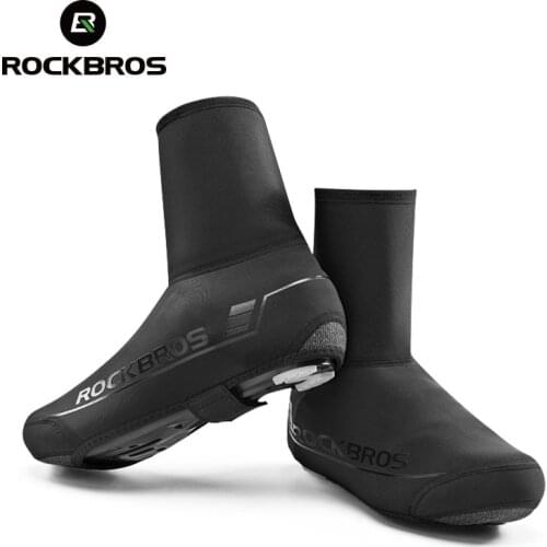 ROCKBROS Winter Waterproof Cycling Shoe Cover Reflective Thermal Elastic Rainproof Bike Shoe Cover Cycling Overshoes Boot Covers