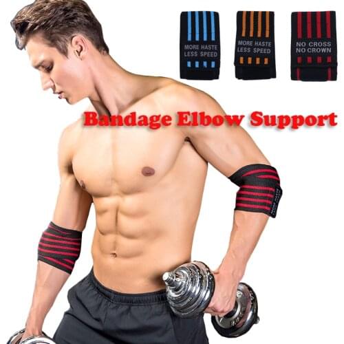 Elastic Bandage Elbow Support Pads Adjustable Arm Wrist Protection Bend for Gym Weightlifting Crossfit Sport Fitness Accessories