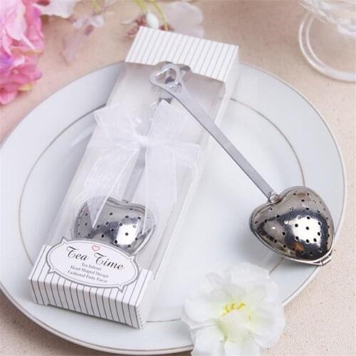 Wedding Favors Stainless Steel Heart Shape Tea Infuser Tea Ball Novelty Tea Party Supplies Wedding Gifts For Guests 20Pcs/Lot
