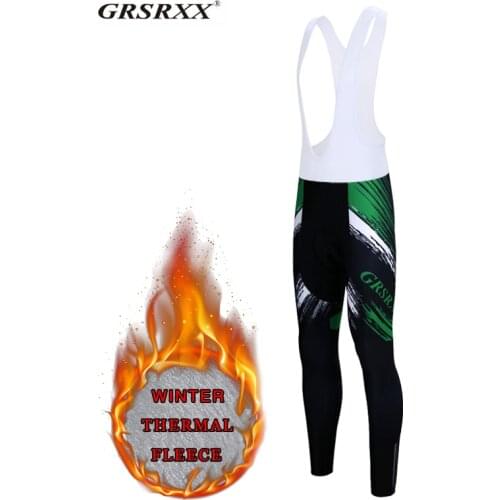 GRSRXX Cycling Bib Pants Winter Windproof Keep Warm Bicycle Bib Trousers Mountain Anti-UV Bike Thermal Long Cycling Pants