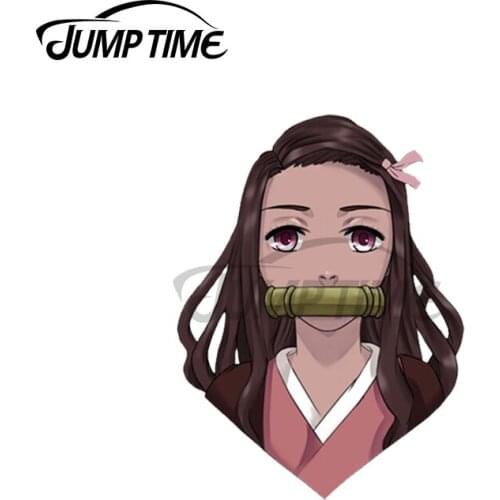 Jump Time 13 x 10.8cm For Nezuko Graffiti Kawii Girl Car Sticker Windows Decal Anime Graphics Fashion Vinyl Material Decoration