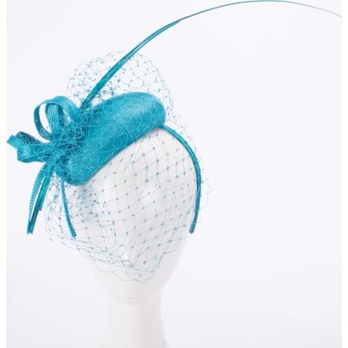 Teardrop Womens Kentucky DerbyVeil Netting Sinamay Fascinators Wedding Church Racing Hats Headband Headpiece T436