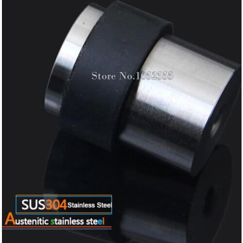 High Quality 2PCS/lot SUS304 Stainless Steel Door Stopper Stop Round Rubber Floor Protector NEW K182