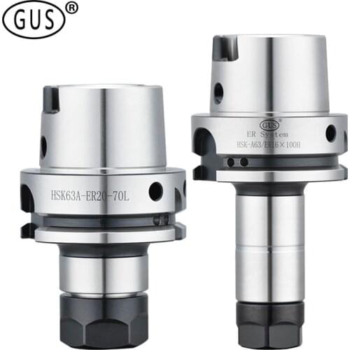 GUS hsk32a hsk40a hsk50a hsk63a er16 er20 er25 er32 er40 precision 0.002mm high speed cnc tool holder hsk 63a er milling chuck