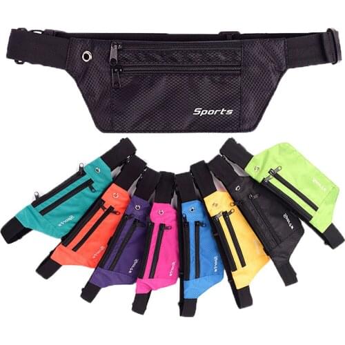 Colorful Waist Bag Waterproof Waist Bum Bag Running Jogging Belt Pouch Zip Fanny Pack Sport Runner Men And Women Crossbody Bags