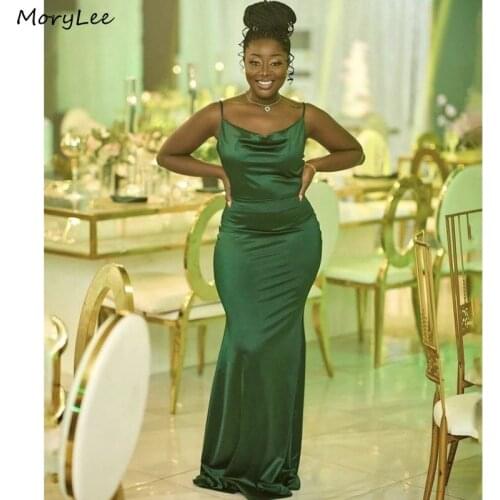 Green Bridesmaid Dresses Spaghetti Straps Spandex Satin Floor Length Mermaid Bridesmaid Dresses Wedding Party Bridesmaid Gowns