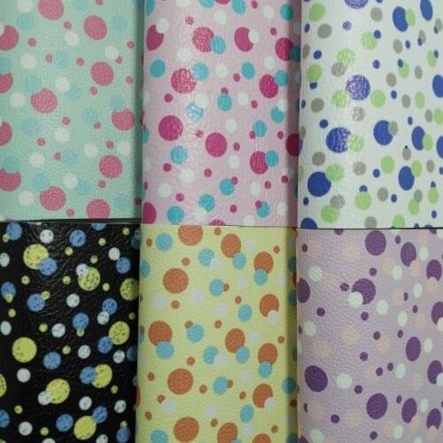 1PC 21X29CM Synthetic Letaher, Cuero Sintetico Printed Dots Leather For Making Bows Accessories LEOsyntheticoDIY S164D