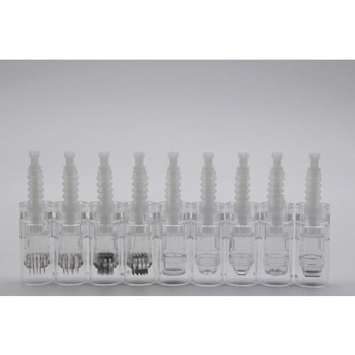 10/50/100Pcs Round Nano Pin Needle Cartridge Electric Auto Microneedle Derma Pen Tip Nutrition Input for MESO