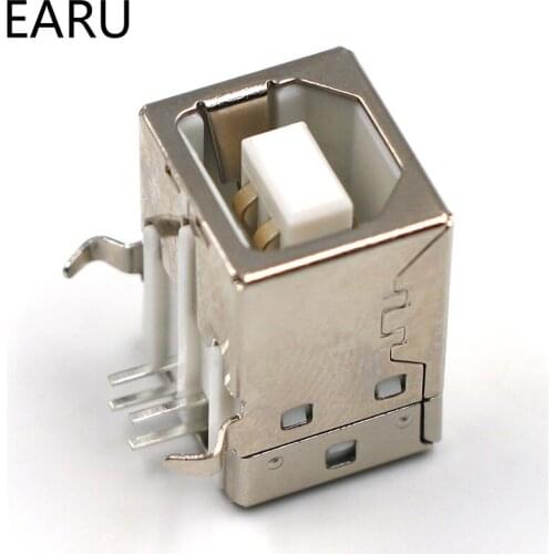 10pcs/lot Flat USB B Type Female Socket Connector G45 for Printer Data Interface Connect Adapter Plug PCB SDA Cable Wire Line