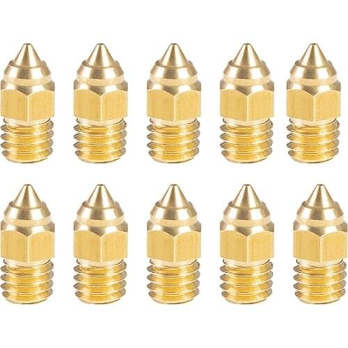 10 Pcs CR-6 SE Mk Nozzles, Extruder Brass Nozzle MK Thread Printer Head 0.4mm Output,for Ender-3 Ender-5 Series/Ender-6