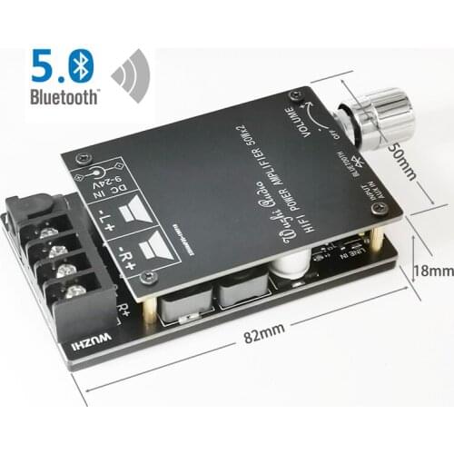 2*50W TPA3116 Bluetooth 5.0 Digital Audio Power Amp HiFi Stereo Dual Channel TPA3116D2 Aux Amplifier Board For Speakers 30W~200W