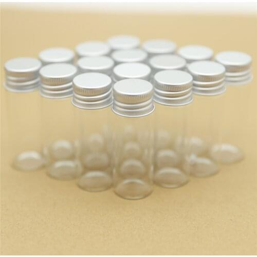 24pcs 22*60mm 12ml Small Glass Bottle Silver Screw Cap storage bottles & jar Glass Jars Mini Containers Vial Bottles Test Tube