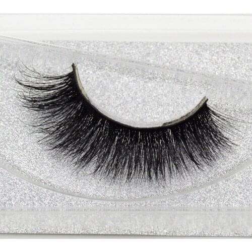 3D Mink Lashes Hand Made Fake Eyelashes Thick Messy False Lashes Mink Hair Extension for Makeup Glitter Packing Box 1 Pair A08