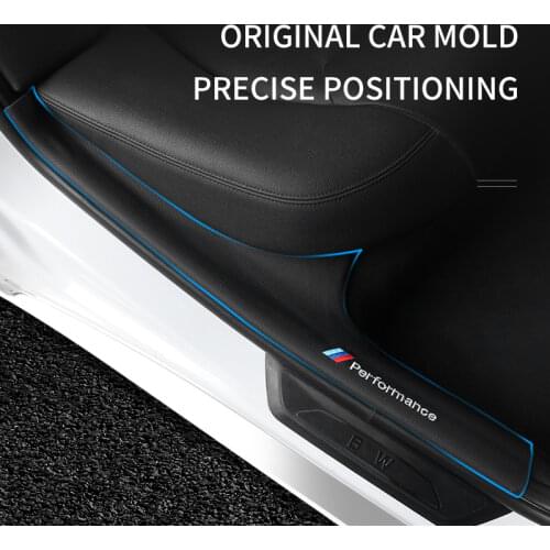 4pcs Car Threshold Sticker Car Accesssories Leather Carbon Fiber Style for BMW 3 5 Series X1 X3 X4 X5 G30 G38 F10 F11 G01 G02