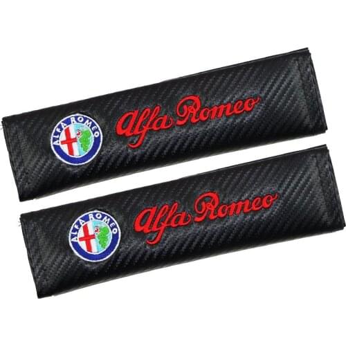 Auto Seat Belt Cover Car Styling Case For Alfa Romeo Mito 159 147 156 Car Badge Accessories Carbon Fibre Car-Styling 2pcs