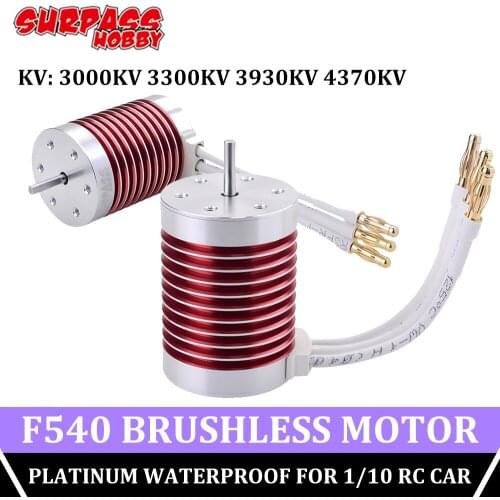 Surpass Hobby F540 Brushless Motor Waterproof Motors Platinum 3.175mm Shaft 3000KV 3300KV 3930KV 4370KV for 1/10 Rc Car Racing