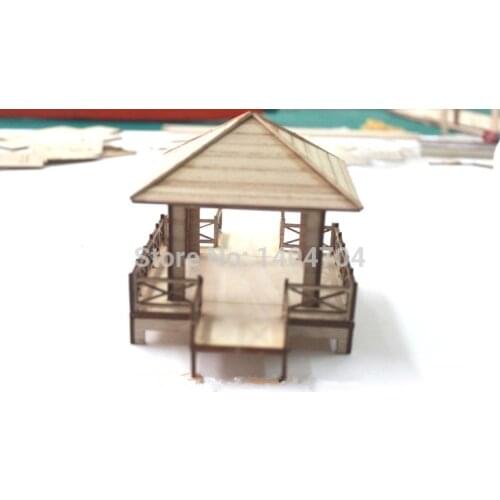 DIY assembling puzzle Chinese Classic Ancient wooden bower model Four corners arbour model