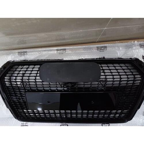 For RS4 Style Front Sport Hex Mesh Honeycomb Hood Grill Gypsophila Black for Audi A4/S4 B9 2017-2019