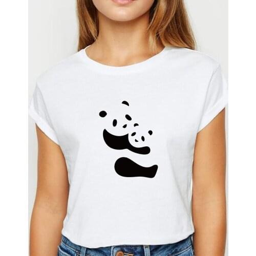 Oversize Animal Embrace Panda T shirt Women Vintage Spring Summer Tshirt Cute Pretty Cartoon Top Tee женская O-Neck T-shirts