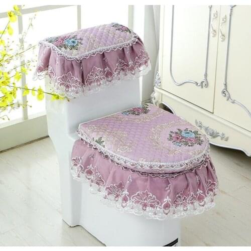 Fyjafon 3pcs Toilet Seat Cover Printed Overcoat Toilet Case Bathroom Toilet Bowl Washable Seat Cover