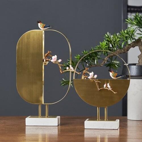 Ceramic Magpie On Branch Statue For Home Room Office Hotel Soft Decoration Ornament Housewarming New Home Opening Marble Gifts