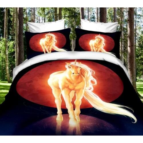 Horse Bedding Set Single Twin Full Queen King Size Animal Tag Lion Wolf Bed Set Childrens Kid Bedroom Duvetcover Sets 010