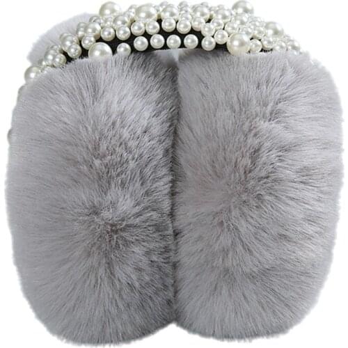 L5YC Elegant Pearl Bead Ear Winter Earmuffs For Women Warm Earmuffs Ear Warmers Gifts For Girls Cover Ears Fashion