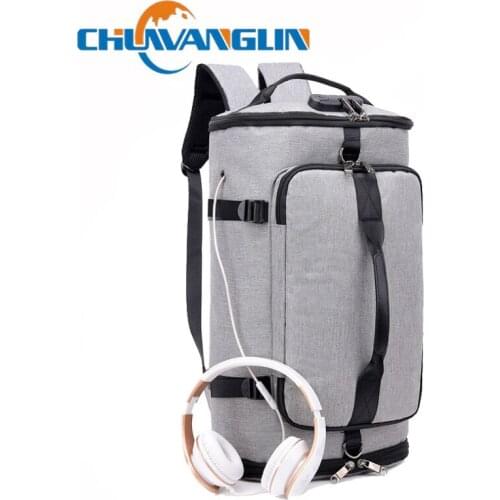 Chuwanglin Fashion backpack mens Business Laptop backpacks casual Bucket bag new USB charging backpack school bags A1711