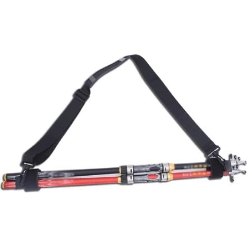 Fishing Rod Tackle Shoulder Strap Belt Portable Travel Holder Adjustable Shoulder Back Harness Outdoor Fishing Carry Strap Band