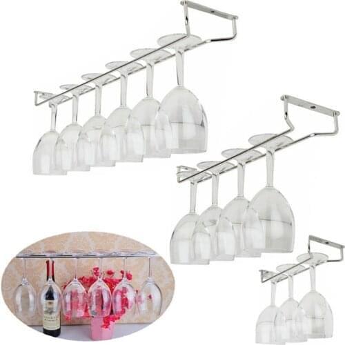 New Hot sales Home and bar tools Wine Glass Rack Hanging Large Chrome Stemware Holder Under Cabinet Kitchen