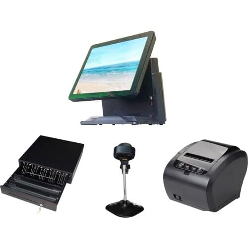 Whole set 15 inch single-screen touch POS machine all-in-one POS terminal point of sale for Restaurant