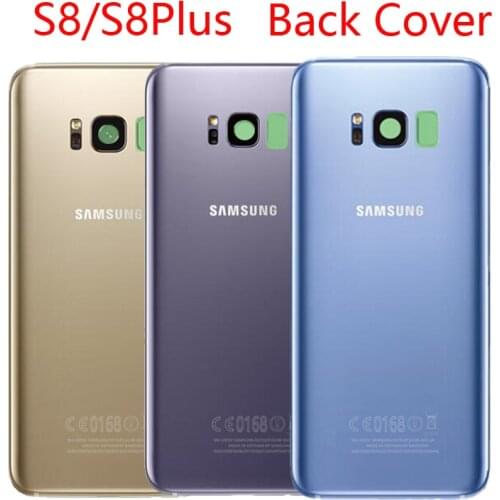 ORIGINAL Back Glass Pink Orchid gray for SAMSUNG Galaxy S8 G950F S8 Plus G955F Display Battery Cover Housing with Camera Lens