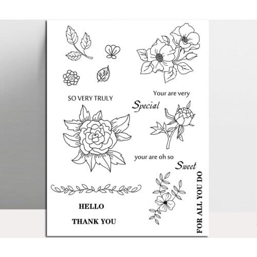 ZhuoAng Leaves And Flowers Clear Stamps for DIY Scrapbooking Photo Album Card Making DIY Decoration Supply