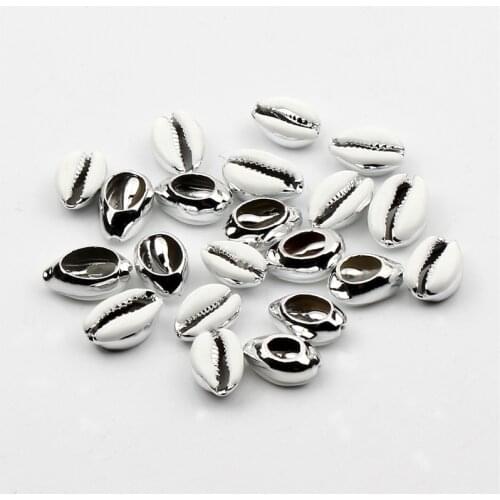 10pcs Silver Plated Sea Shells Coquillage Beach Decor Diy Home Ornament Shell For Jewelry Making Marine Style Embellishment